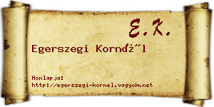 Egerszegi Kornél névjegykártya