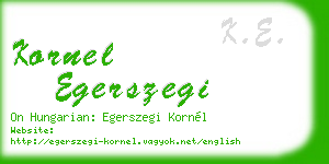 kornel egerszegi business card