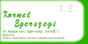 kornel egerszegi business card